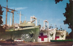 US Navy Hospital Ship, Destroyer, Philadelphia PA Shipyard, League Island, Cars