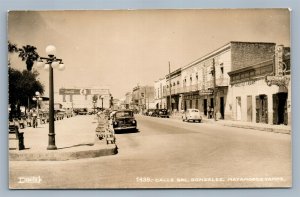 MATAMOROS MEXICO CALLE GONZALES VINTAGE REAL PHOTO POSTCARD RPPC COCA COLA SIGN