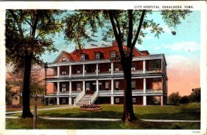 Oskaloosa, IA Iowa  CITY HOSPITAL  Mahaska County  1929 Vintage Postcard