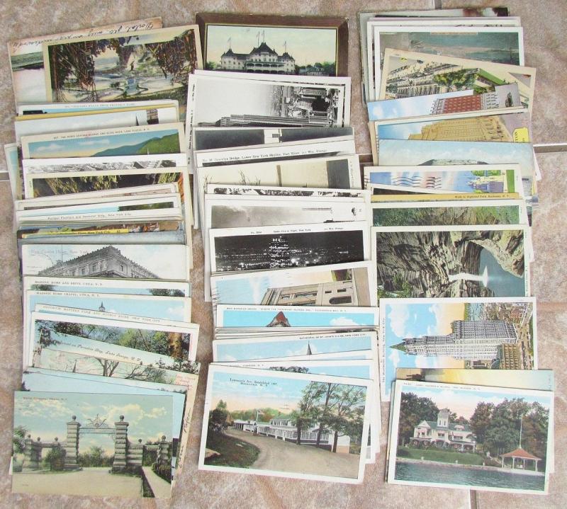 LOT OF 124 ANTIQUE & VINTAGE POSTCARDS - VIEWS OF NEW YORK