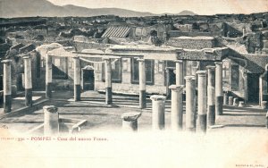 Vintage Postcard Pompei Casa Del Nuovo Fauno Historical Landmark in Italy