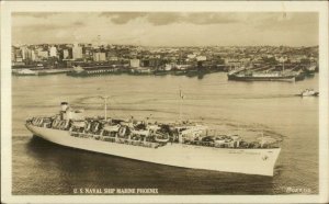 US Navy Naval Ship Marine Phoenix Built in Vancouver WA Real Photo Postcard