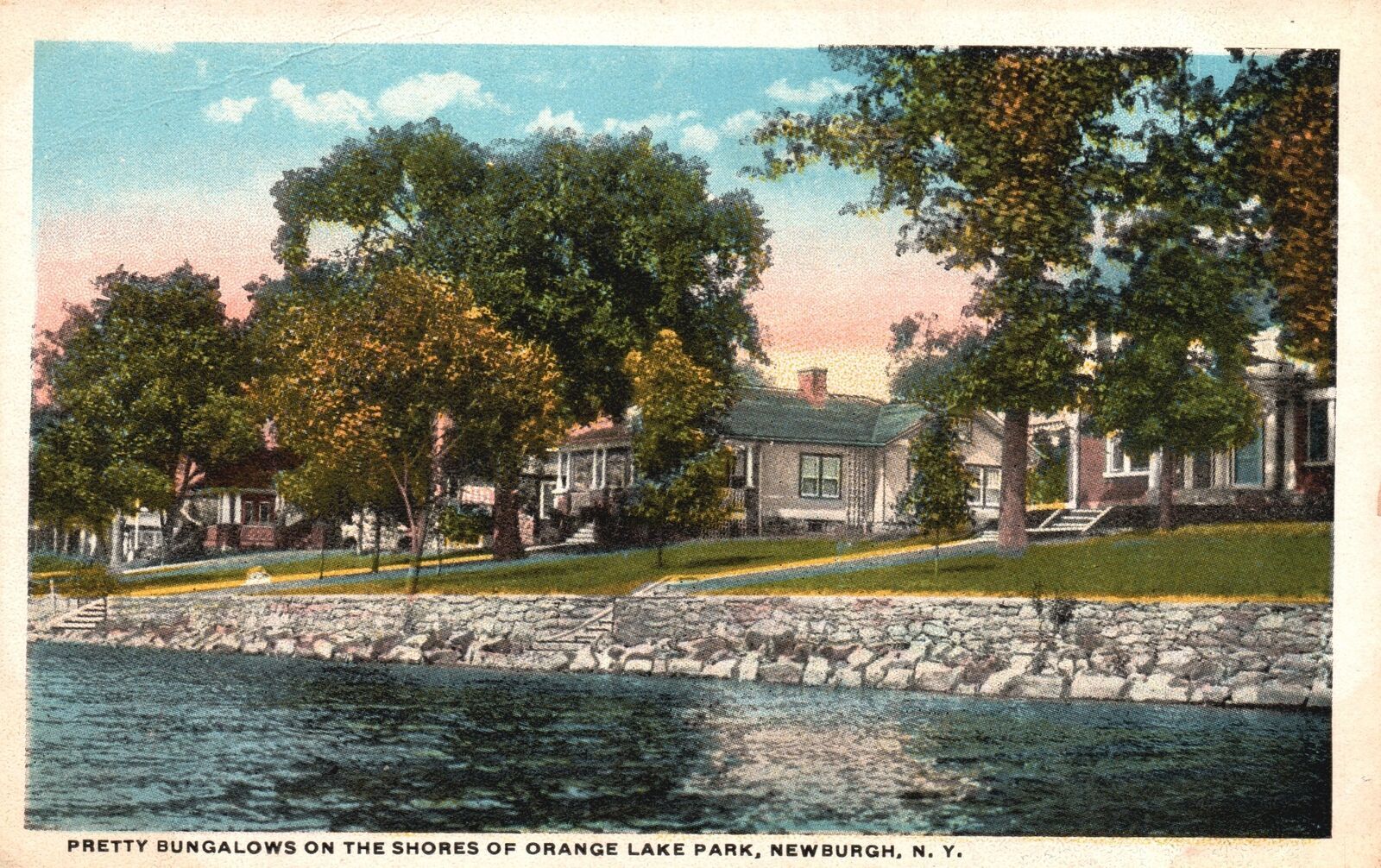 Vintage Postcard Pretty Bungalows Shores Of Orange Lake Park Newburgh ...