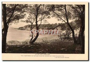 Old Postcard Ile De Port Cros (Var) A beach