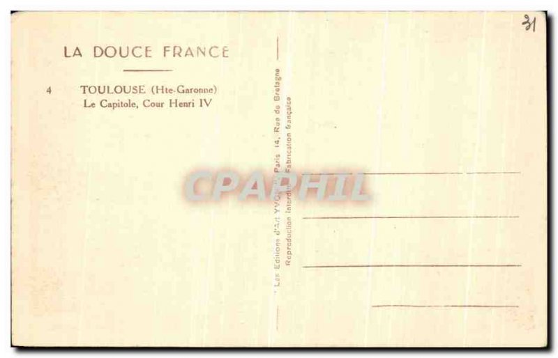 Postcard Old Toulouse The Capitol Court Henry