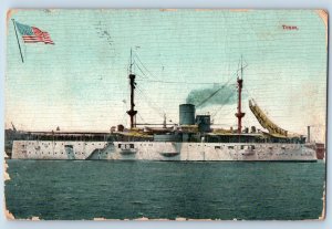 Chelsea Massachusetts MA Postcard USS Texas US Navy Ship 1909 Posted Antique