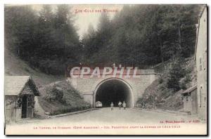 Old Postcard Customs Cols des Vosges Bussang Pass Tunnel border before the wa...