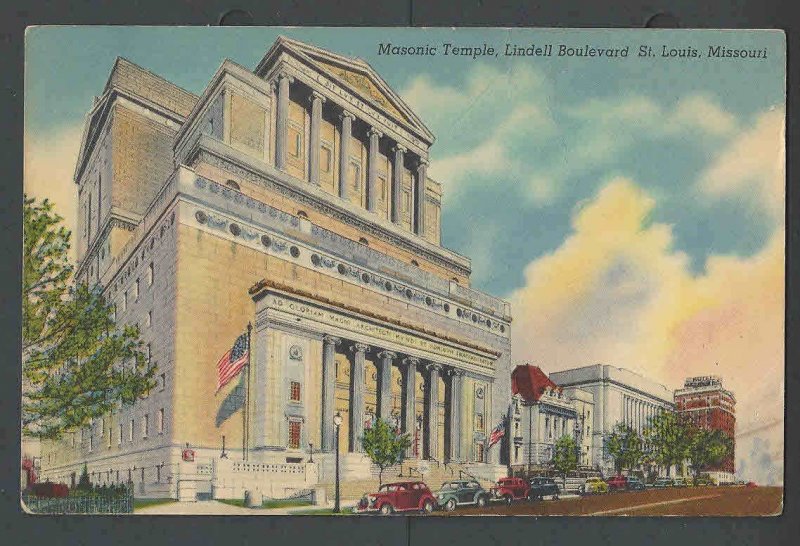 Ca 1929 PPC* Masonic Temple St Louis Mo Mint