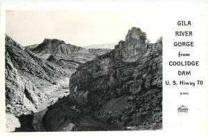 Postcard RPPC 1940s Arizona Gila River Gorge Coolidge Dam Frasher 23-11431