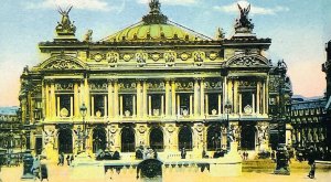 Vintage Postcard Paris France Opera House and Railroad Station