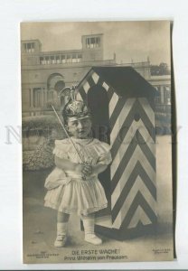 443640 Prince Wilhelm of Prussia w/ SWORD Fencing GUARD PHOTO postcard 1908 year