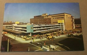 VINTAGE UNUSED  POSTCARD DOWNTOWN OPEN AIR MARKET HAMILTON ONTARIO CANADA CREASE