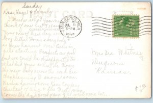Eaton Rapids Michigan MI Postcard RPPC Photo Post Office Scene Street Car 1938