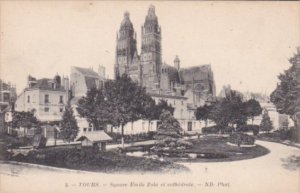 France Tours Square Emile Zola et cathedrale