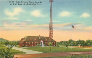 Cambridge Ohio State Patrol Barracks US 40 1940s Postcard Minsky Teich 21-9784