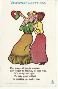 VINEGAR VALENTINE   LADY GOSSIPS  1906 Tuck postcard A