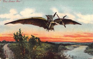 1910, Jetmore,KS,Early Aviation, The Latest Bat,Bird Wings,Engine,Old Postcard