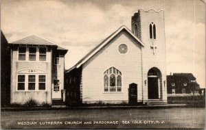 Vtg Sea Isle City New Jersey NJ Messiah Lutheran Church and Parsonage Postcard