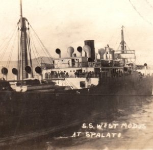 WWI West Modus Steamer Steamship Ship Real Photo Postcard
