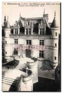 Old Postcard Chenonceau The castle with drawbridge Entree