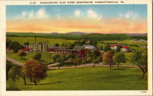 View Overlooking Blue Ridge Sanatorium, Charlottesville VA Vintage Postcard G77