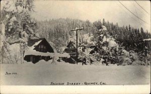 Quincy CA Jackson St Blizzard Snowstorm of 1911 Freak Weather Vintage RPPC PC