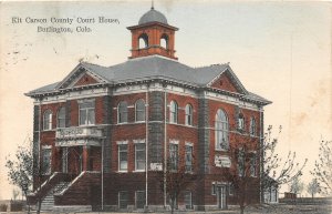 J23/ Burlington Colorado Postcard c1910 Kit Carson County Court House  271