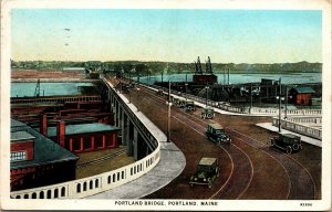 Vtg Portland Maine ME Portland Bridge Street View Postcard