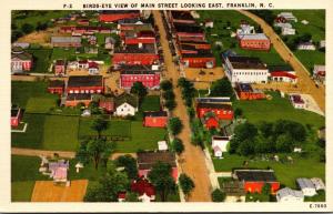 North Carolina Franklin Birds Eye View Of Main Street Looking East