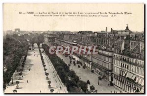 Postcard Old Paris Rue de Rivoli and the Tuileries Garden taken to I & # Triu...