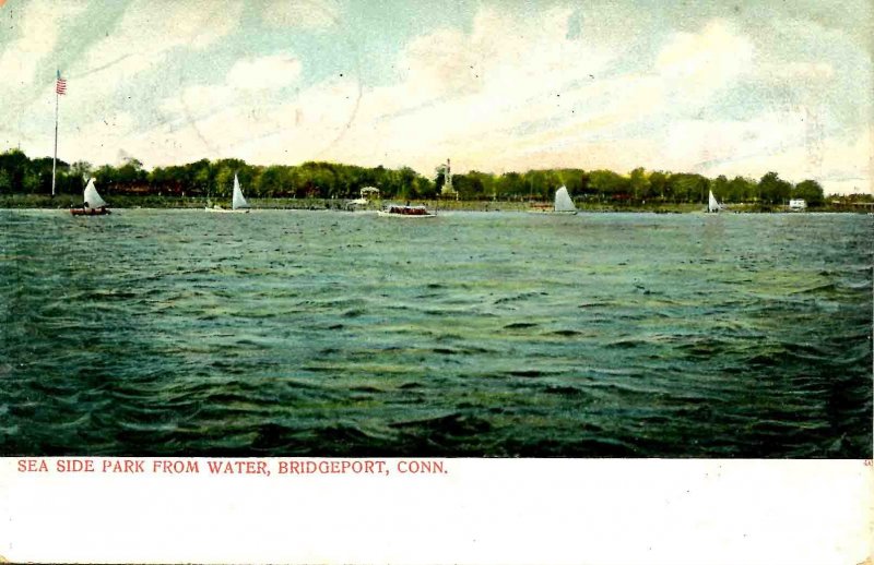 CT - Bridgeport. Sea Side Park from Water   (crease)