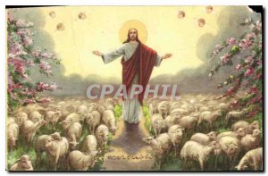 Old Postcard Christ Sheep