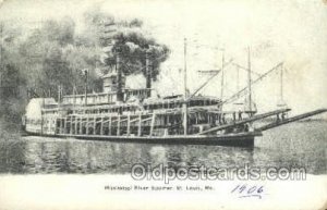 Mississippi River Steamer Ferry Boat, Ferries, Ship St. Louis, MO. USA 1912 w...