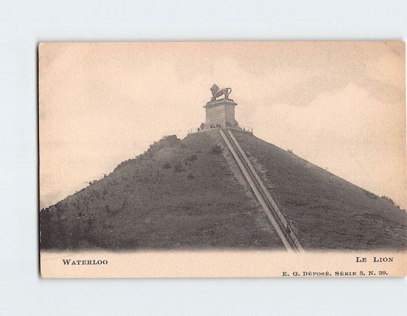 Postcard Le Lion, Waterloo, Belgium