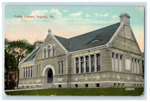 1915 Public Library Augusta Maine ME Palermo Maine ME Antique Posted Postcard