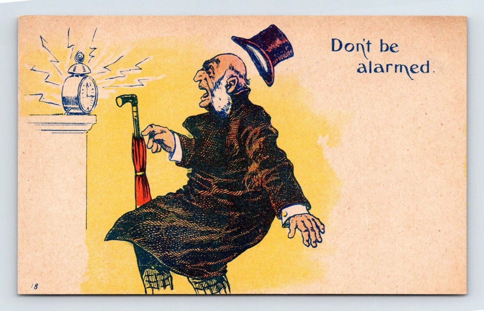 Don't Be Alarmed Old Man Alarm Clock Comic Greetings UNP DB Postcard N9 ...