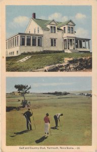 YARMOUTH, Nova Scotia Canada ~ GOLF & COUNTRY CLUB  ca 1940s Postcard