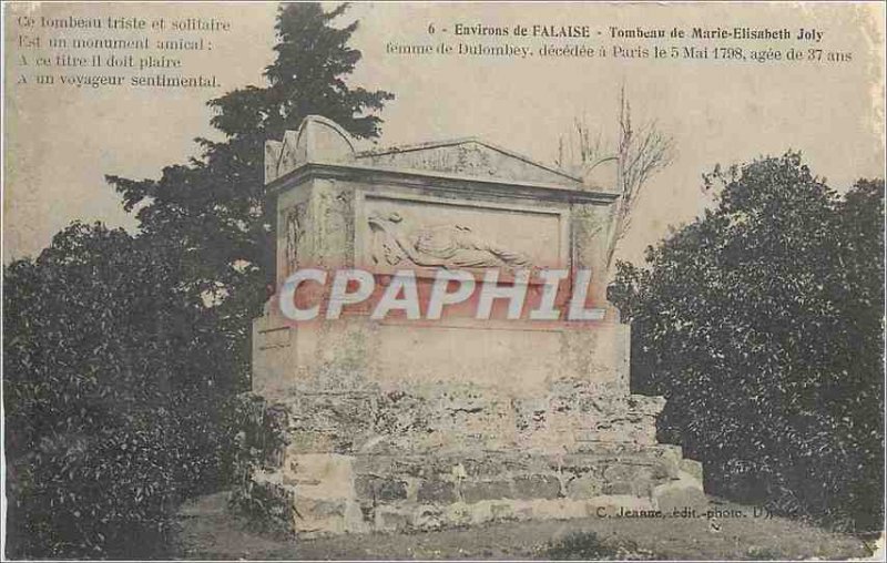 Old Postcard surroundings Cliff Tomb of Marie Elisabeth Joly