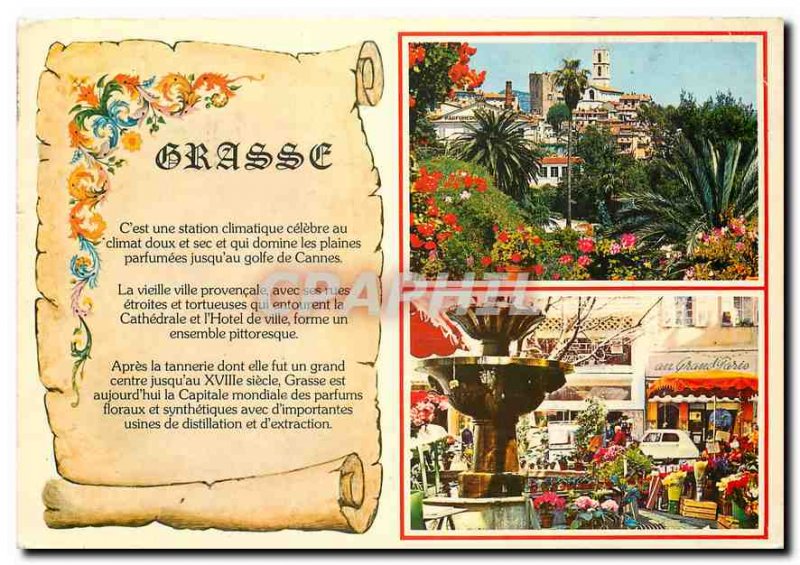 Postcard Modern French Riviera Alpes Maritimes Grasse Capital Cite des Fleurs...