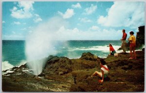 The Blow Hole Hawaii Oahu Volcanic Formation Unused Nani Li'i Postcard H63