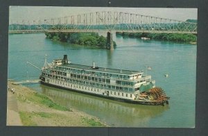 Ca 1954 Post Card Delta Queen Tourist Steamboat At Marietta OH