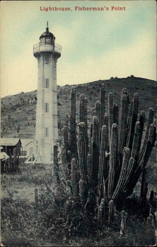 Fisherman's Point Lighthouse Cuba or Panama? c1910 Postcard No Publisher