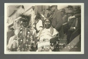Pierre SOUTH DAKOTA RPPC 1922 SIOUX INDIANS Indian FRONTIER DAYS Man & Woman