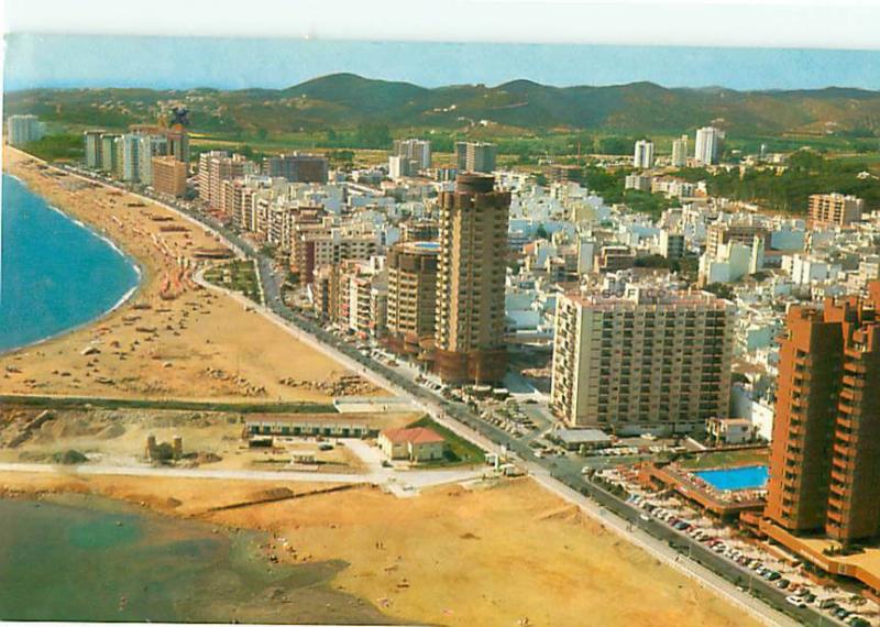 Spain Fuengirola Malaga Hotel Beach Miguel Servet Stamps  Postcard # 8372