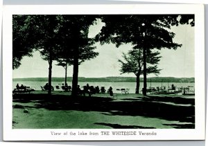 Postcard NY Maple Springs The Whiteside hotel view of Lake Chautauqua