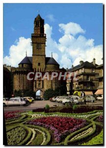 Modern Postcard Vire Calvados Square on June 6 and the Gate Clock