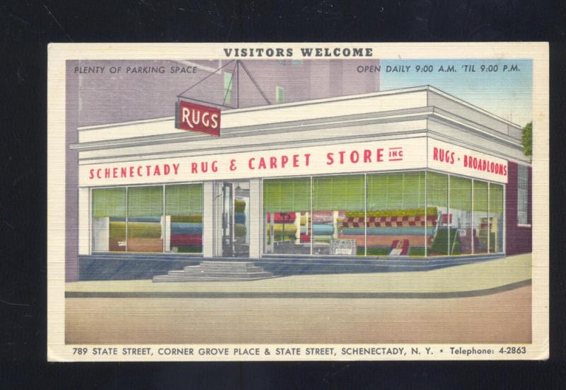 SCHENECTADY NEW YORK RUG & CARPET STORE VINTAGE LINEN 