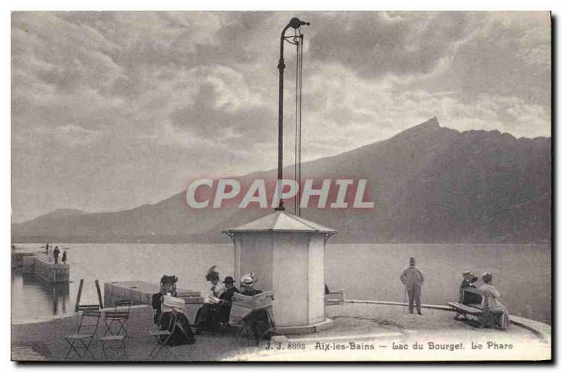 Old Postcard Aix les Bains Lake Bourget Le Phare