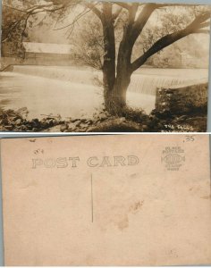 ANTIQUE RPPC REAL PHOTO POSTCARD THE FALLS CLINTON N.J.