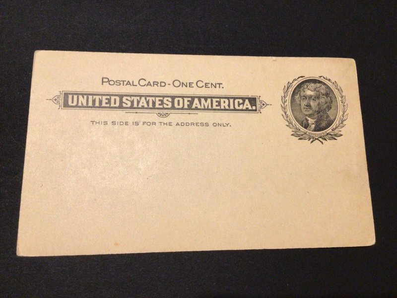 United States of American 1897 unused  Jefferson  postal card  Ref 59104 